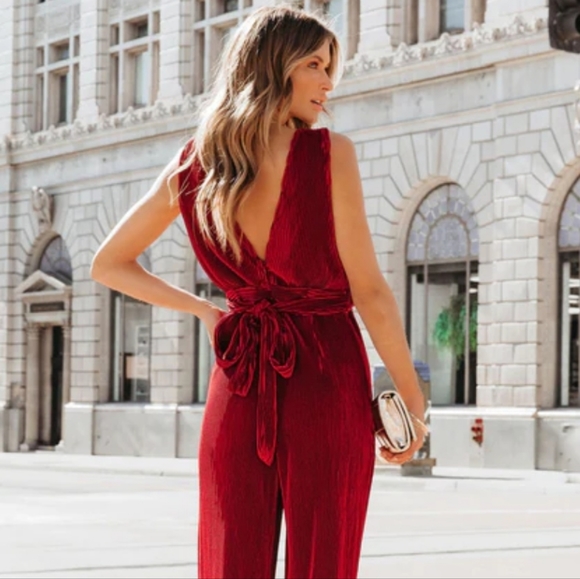 NEW VICI Never worn- Plisse Jumpsuit Green small - Picture 4 of 7